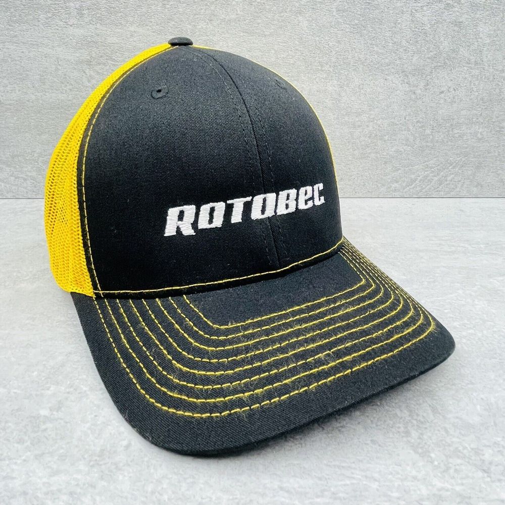 ROTOBEC Hat Baseball Ball Cap Adjustable SNAPBACK Yellow Mesh Back